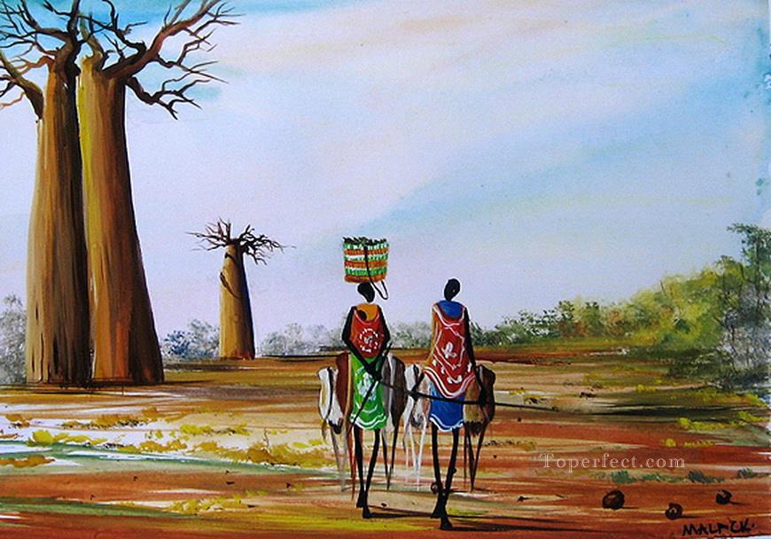 Baobab Road Afriqueine Peintures à l'huile